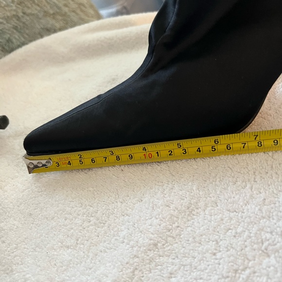 Worn Only Once Joey-O SHORT Fabric and Fur Pom Pom Booties. Gorgeous Boot - Picture 10 of 14